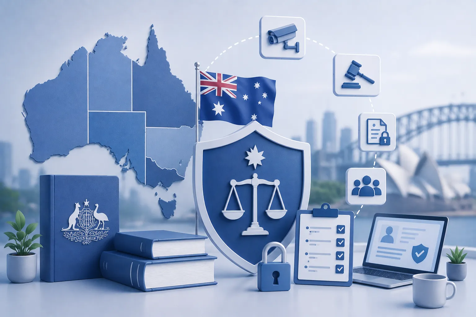 Map of Australia showing state-level workplace surveillance laws