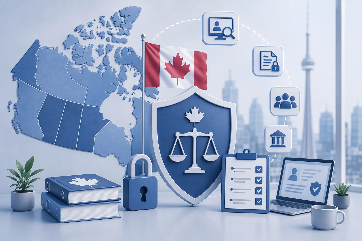 Map of Canada showing provincial employee monitoring law variations